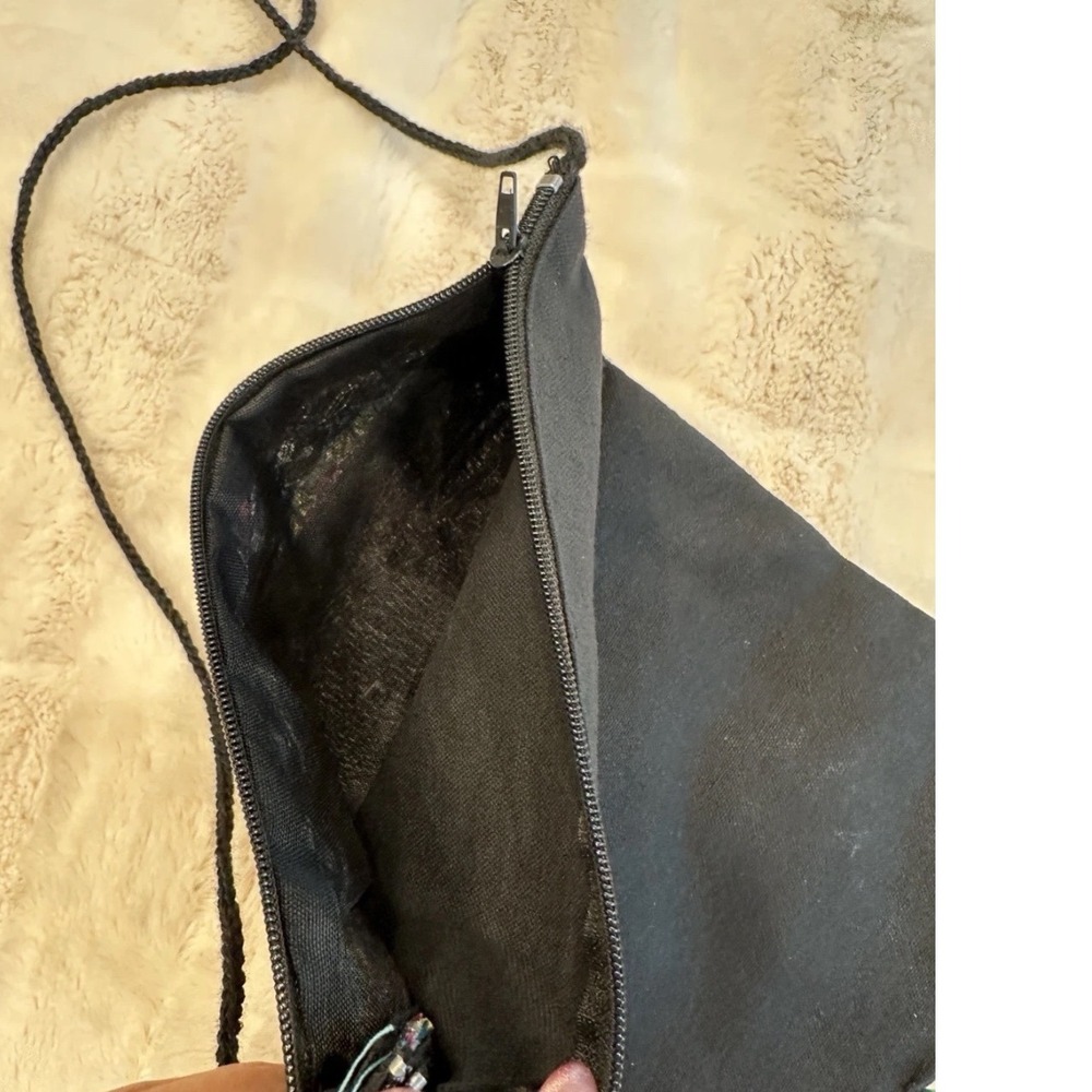 Handcrafted Sequin Elephant Crossbody Bag Black Boho Festival from Thailand - Picture 7 of 7